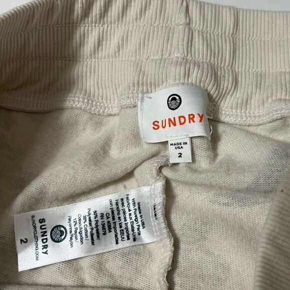 SUNDRY Camo Jogger Sweatpants Cargo Pockets Cream Green Size M - Picture 4 of 12